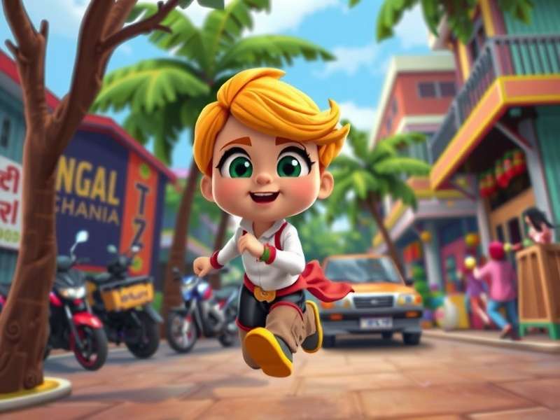 Ginger Dash Elite Cover Art Ginger Dash Elite game cover featuring the main character running through an Indian street